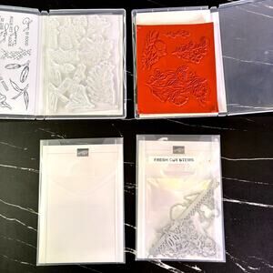 Stampin Up Floral Stamp Die Lot Unused Fresh Cut Flowers Easter Lilies Open Box